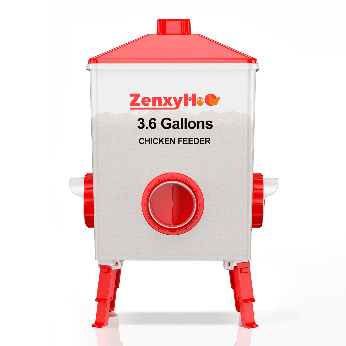 3.6 Gallons Chicken Feeder Waterer Red