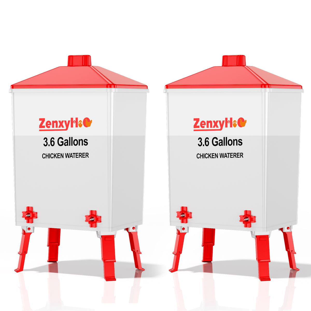 3.6 Gallons Chicken Feeder Waterer Red
