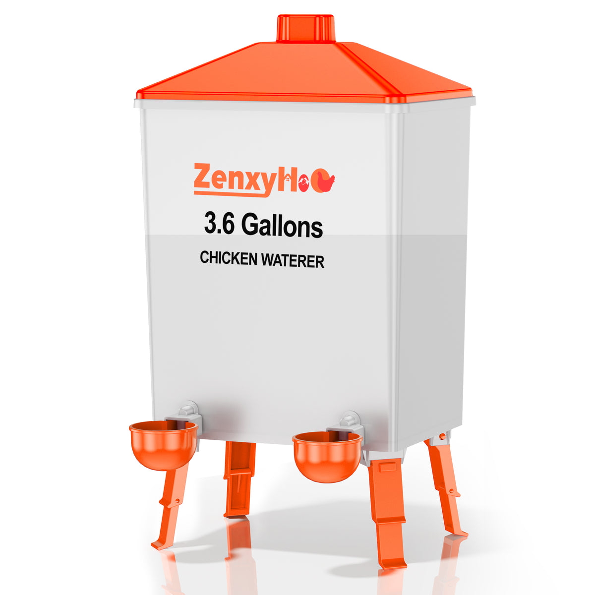 3.6 Gallons Chicken Feeder Waterer Orange