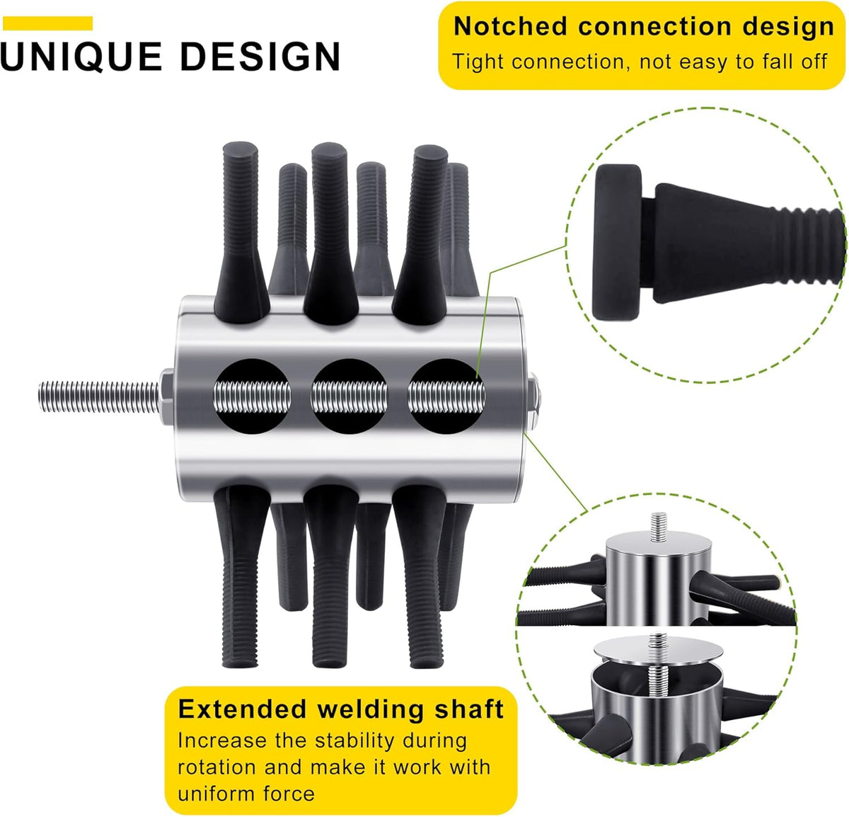 Chicken Plucker Drill Attachment, 3/8" MPT Shank Stainless Steel Chicken Plucker Machine, 18 Soft Fingers Poultry Defeathering Machine for Chicken Turkey Pheasant