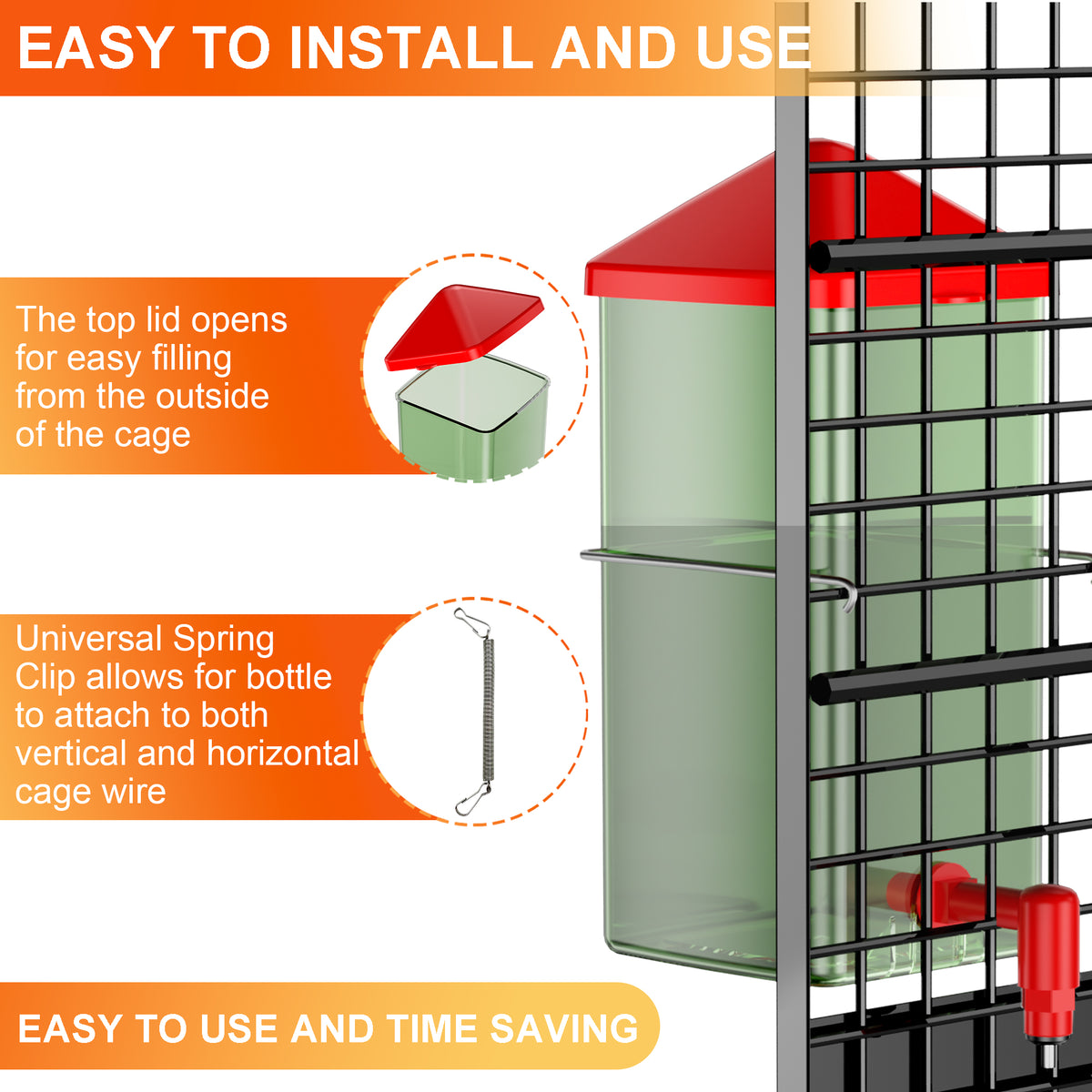 Baby Chick Waterer 0.26 Gal with Versatile- and Horizontal Nipple Drinker