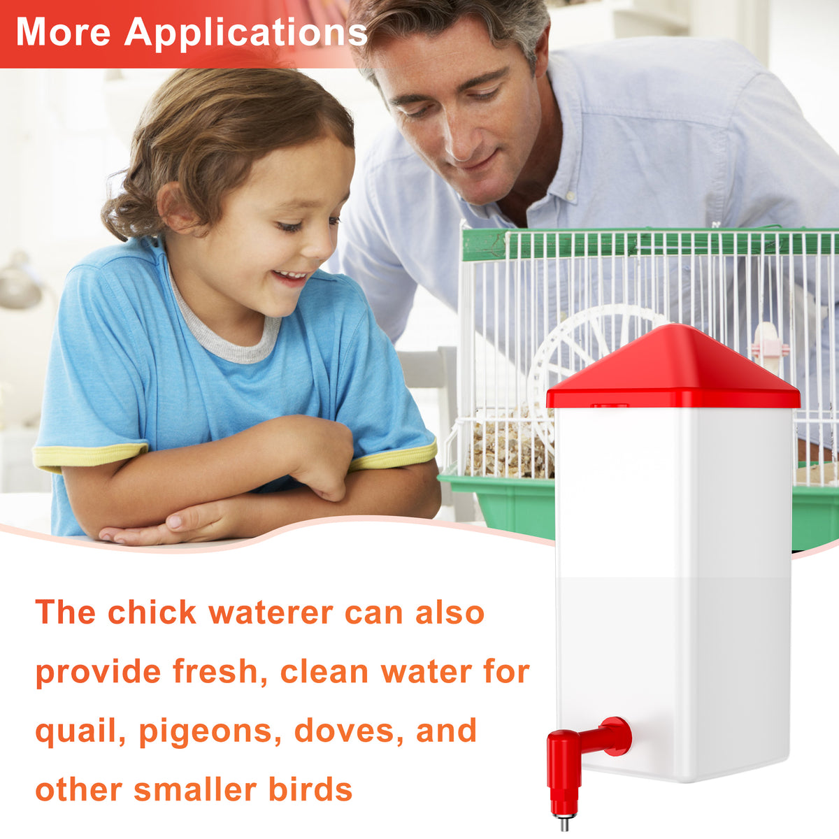 Baby Chick Waterer 0.26 Gal with Versatile- and Horizontal Nipple Drinker