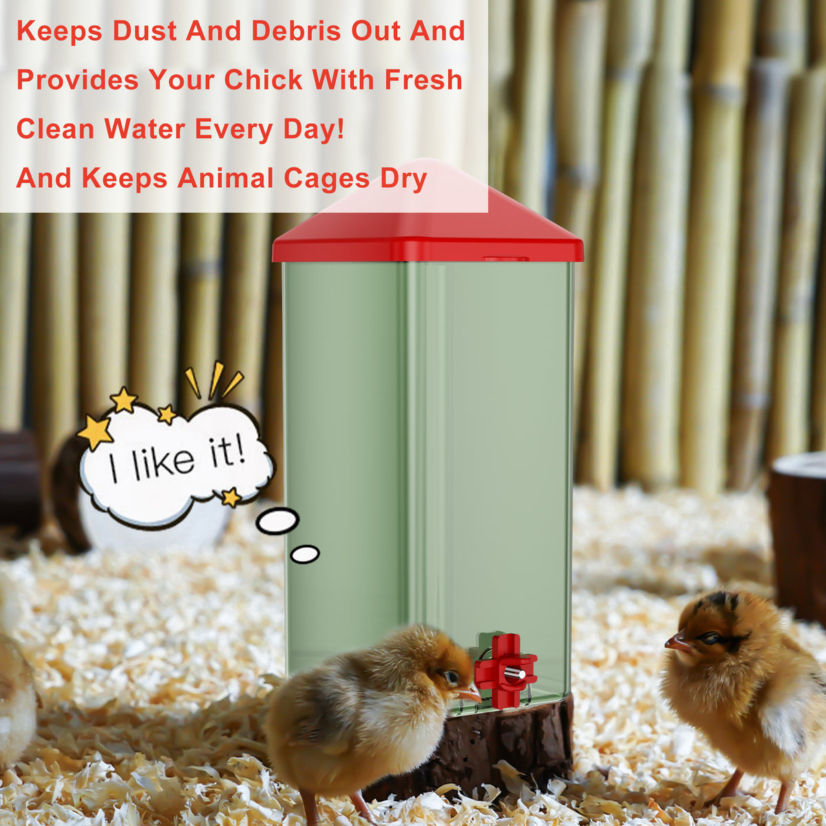 Baby Chick Waterer 0.26 Gal with Versatile- and Horizontal Nipple Drinker