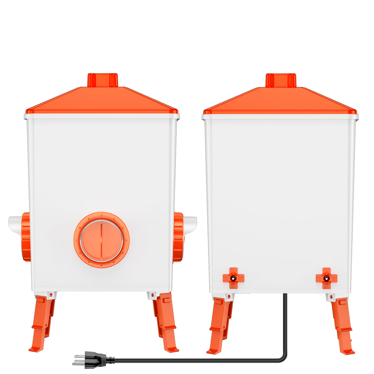 3.6 Gallons Chicken Feeder Waterer Orange