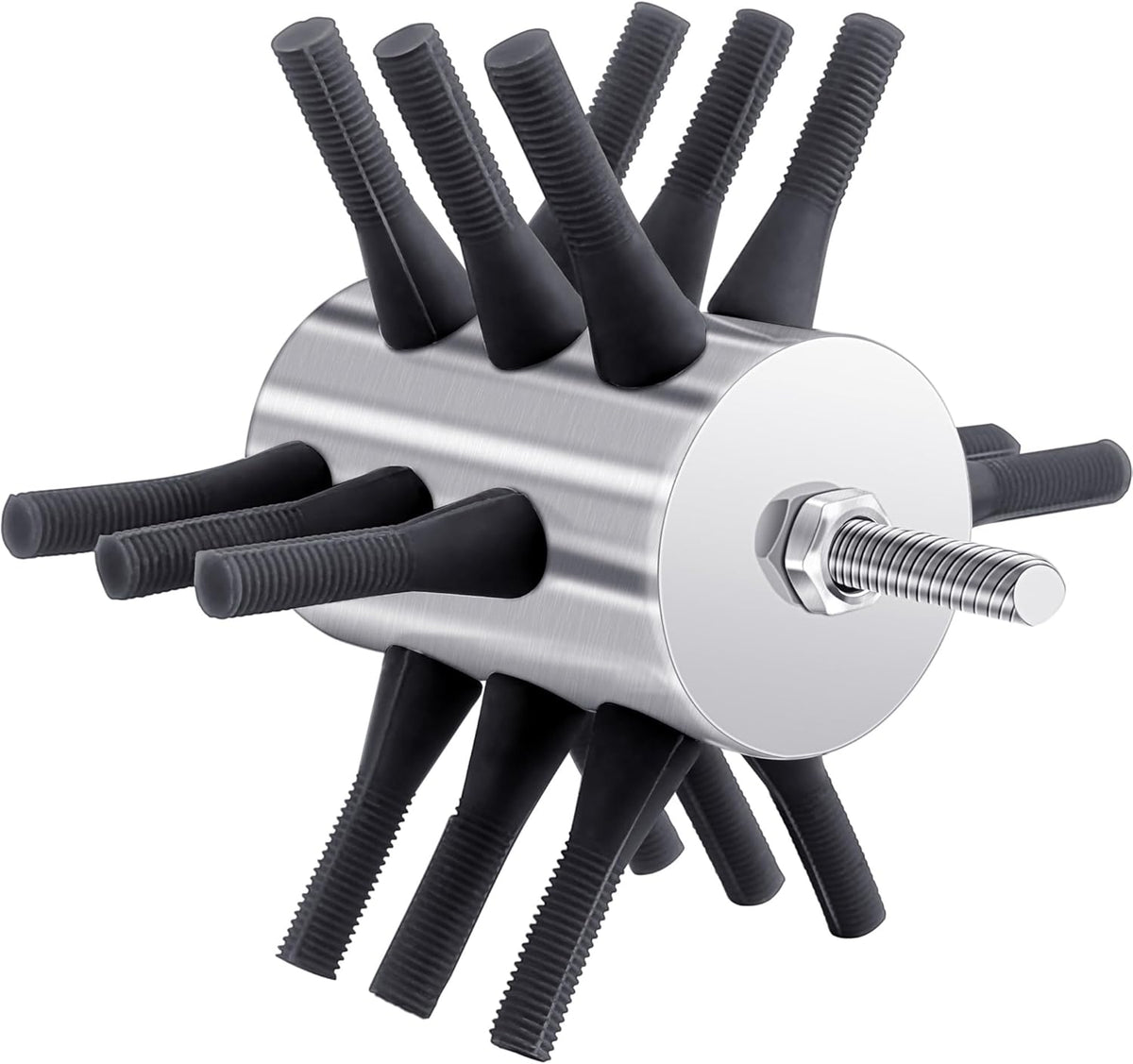 Chicken Plucker Drill Attachment, 3/8" MPT Shank Stainless Steel Chicken Plucker Machine, 18 Soft Fingers Poultry Defeathering Machine for Chicken Turkey Pheasant