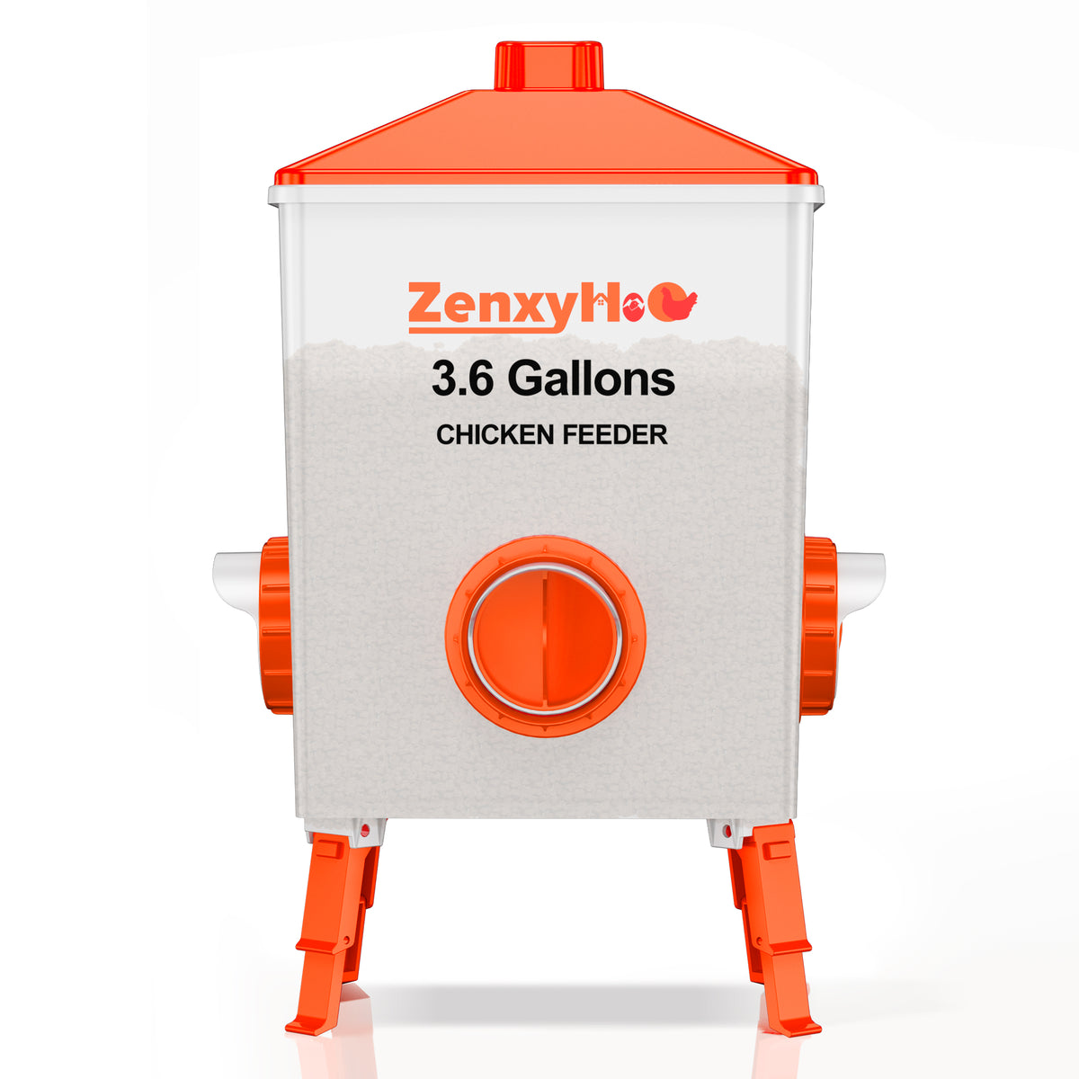 3.6 Gallons Chicken Feeder Waterer Orange