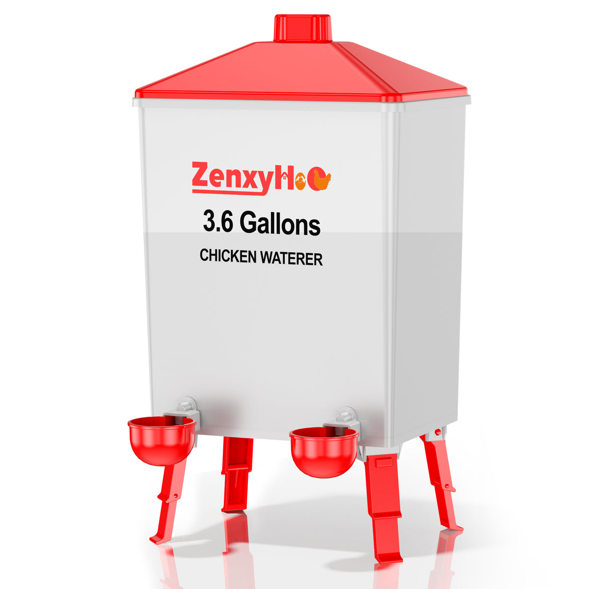 3.6 Gallons Chicken Feeder Waterer Red