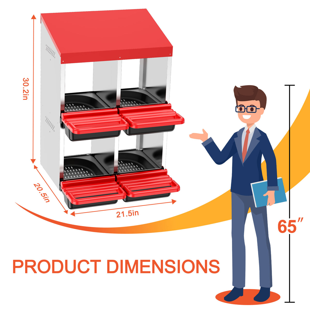 Two-Tier Chicken Nesting Box, 4 Hole Metal Chicken Egg Laying Box with Swing Perch and Rollout Egg Collection for Chicken Coop