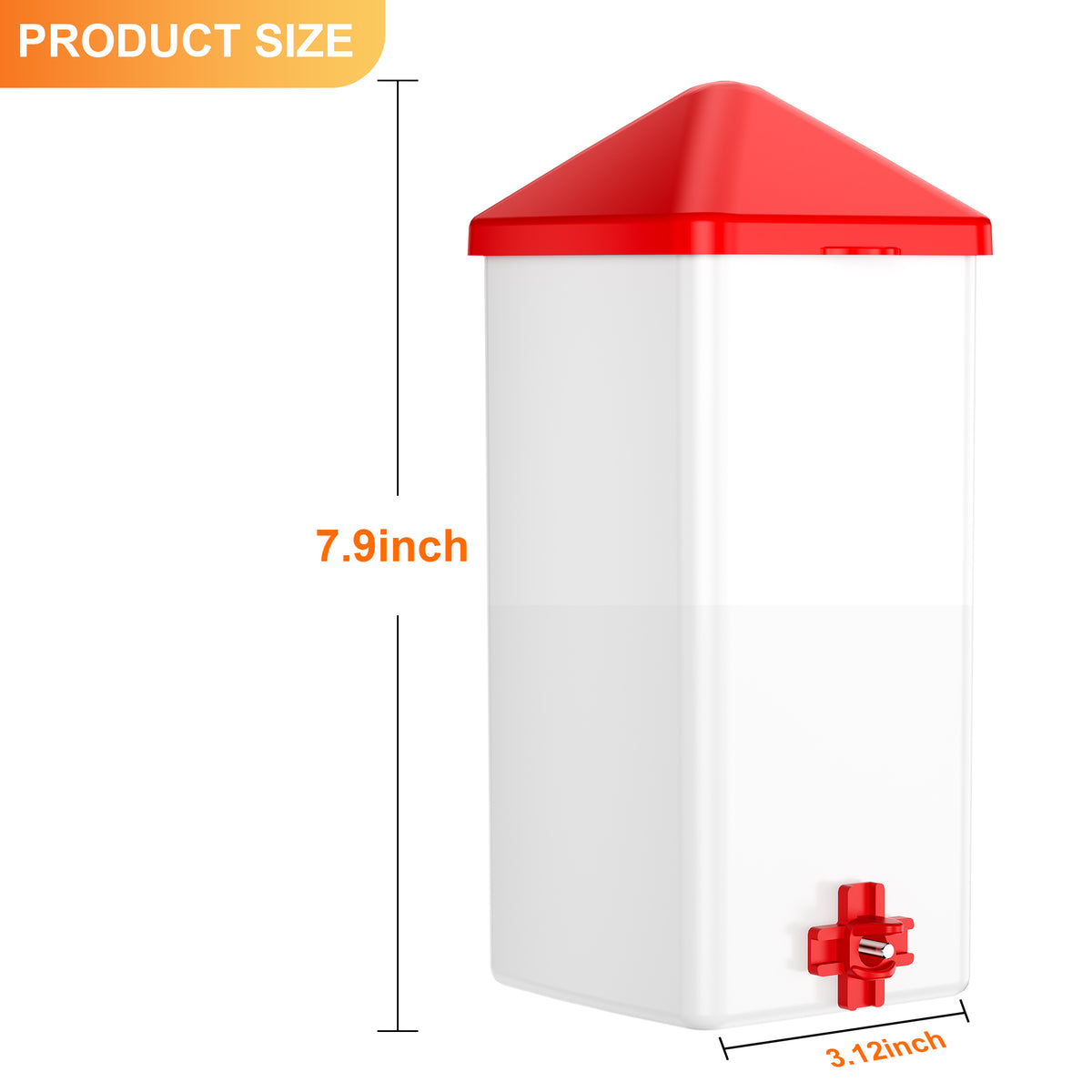 Baby Chick Waterer 0.26 Gal with Versatile- and Horizontal Nipple Drinker