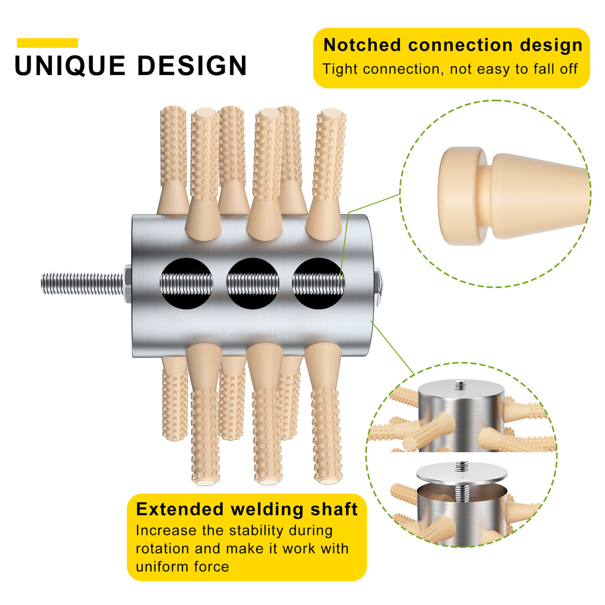 Chicken Plucker Drill Attachment, 3/8" MPT Shank Stainless Steel Chicken Plucker Machine, 18 Soft Fingers Poultry Defeathering Machine for Chicken Turkey Pheasant