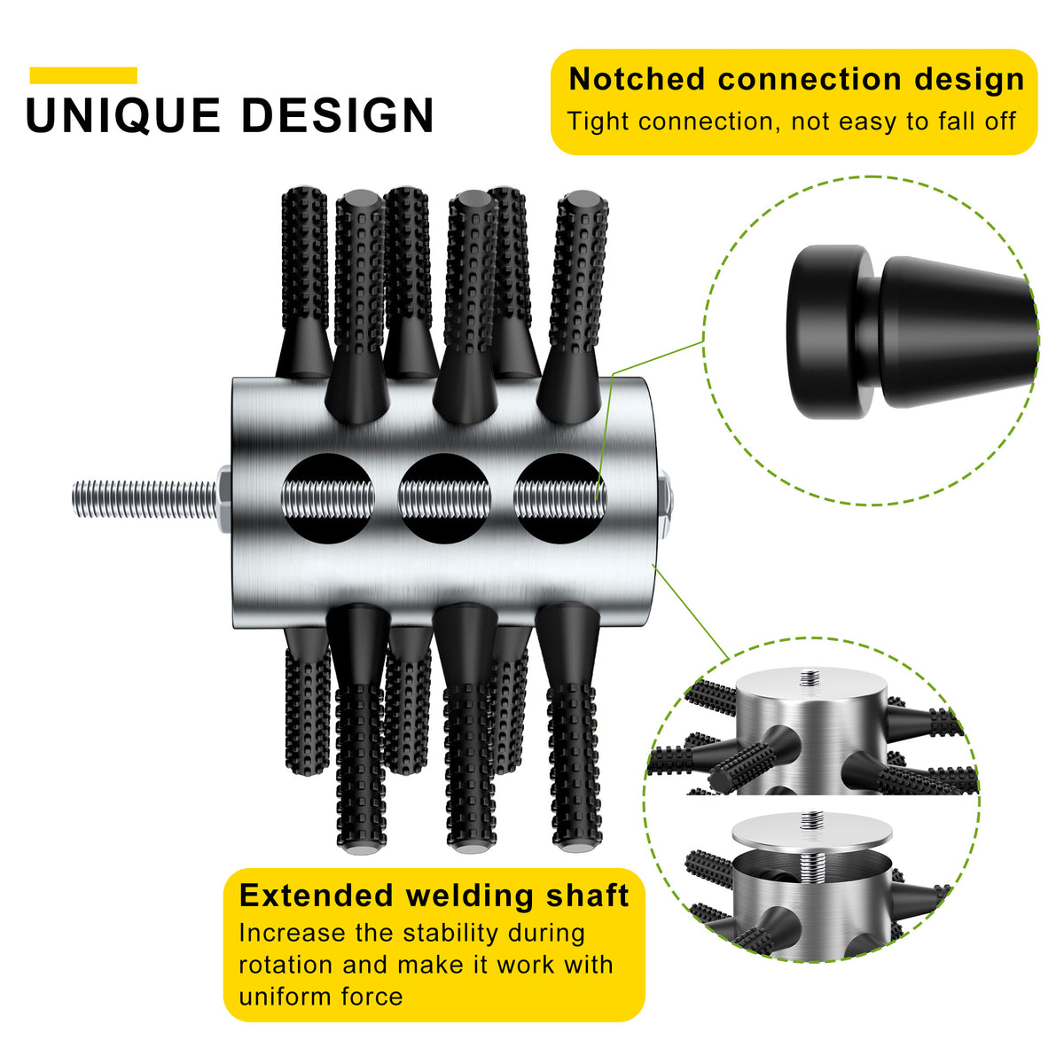 Chicken Plucker Drill Attachment, 3/8" MPT Shank Stainless Steel Chicken Plucker Machine, 18 Soft Fingers Poultry Defeathering Machine for Chicken Turkey Pheasant
