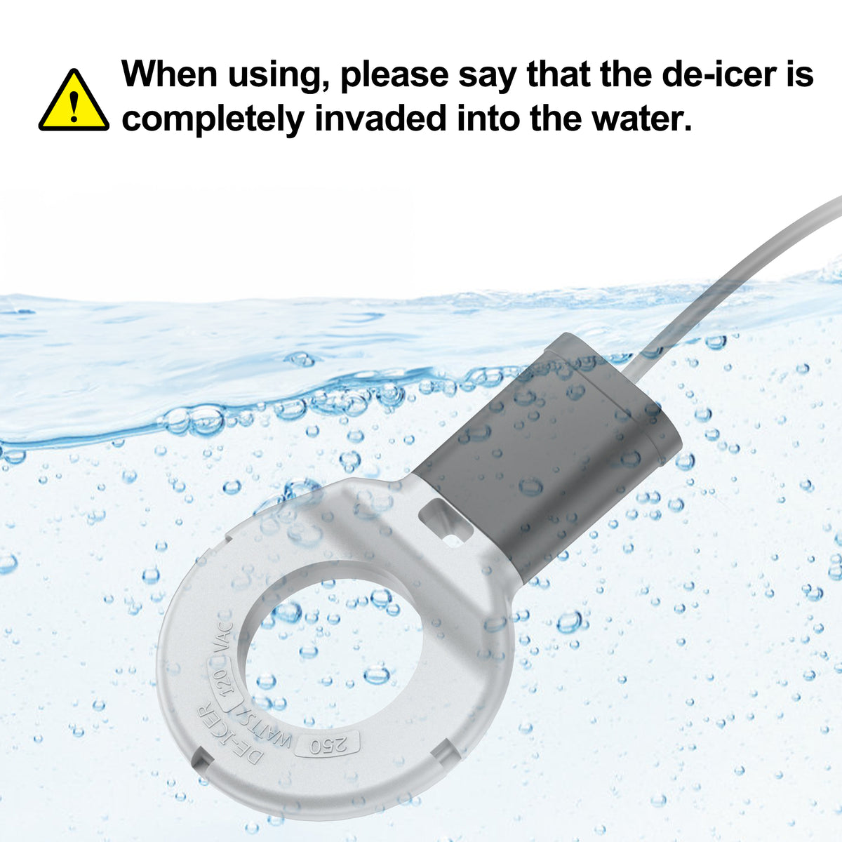 250W Submergible Cast Aluminum Utility Multi-use De-Icer for Bird Bath Chicken Water Heater Livestock up to 25 Gallon