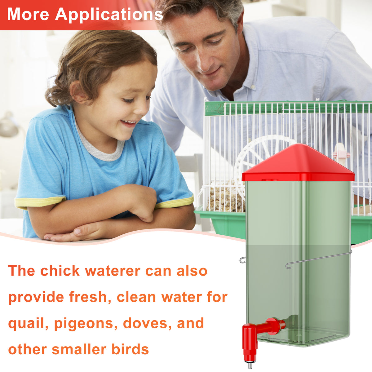 Baby Chick Waterer 0.26 Gal with Versatile- and Horizontal Nipple Drinker
