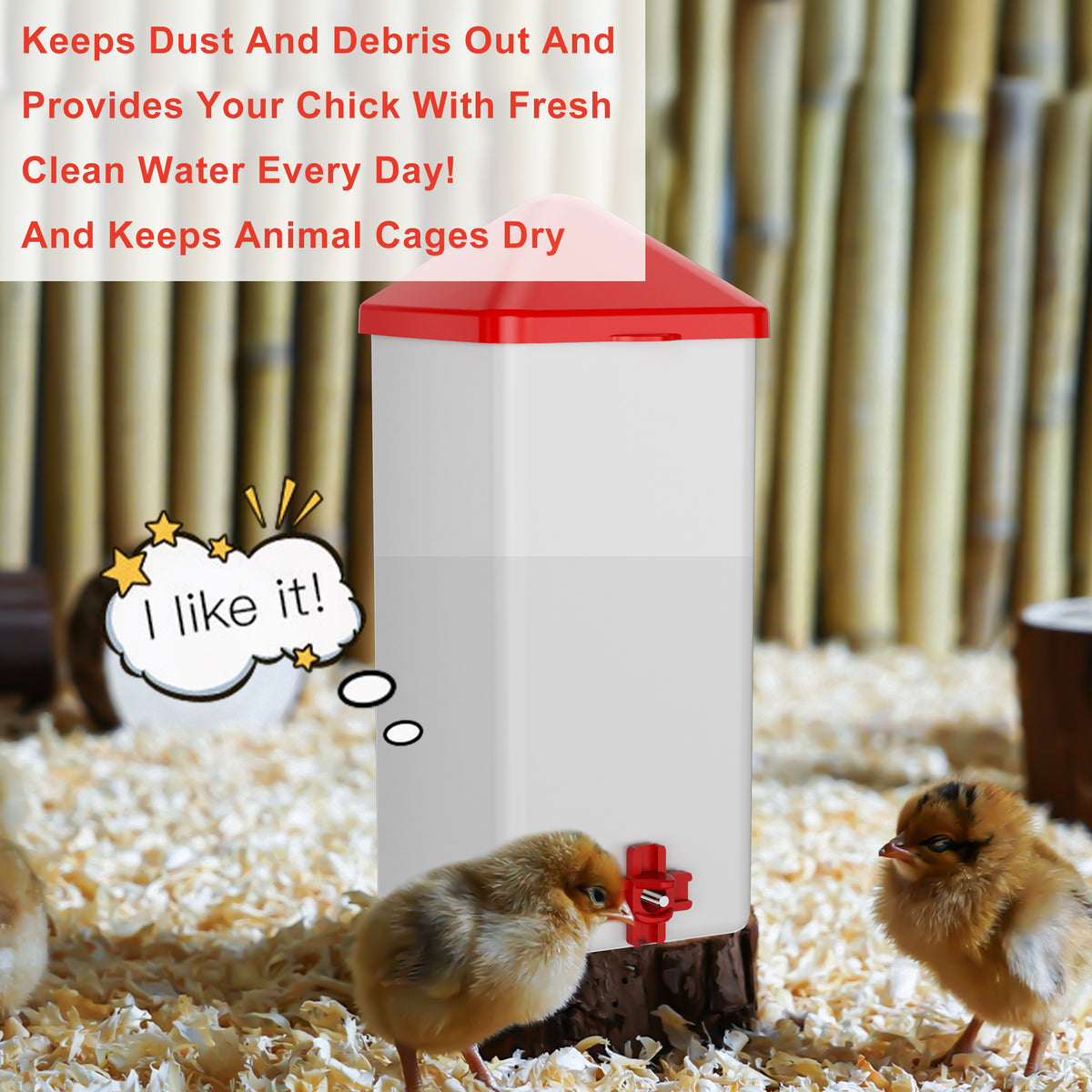Baby Chick Waterer 0.26 Gal with Versatile- and Horizontal Nipple Drinker